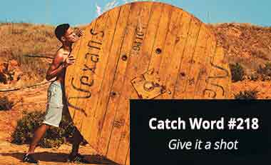 Catch Word #218 – Give it a shot