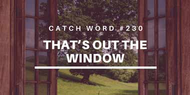 Catch Word #230 – That’s out the window